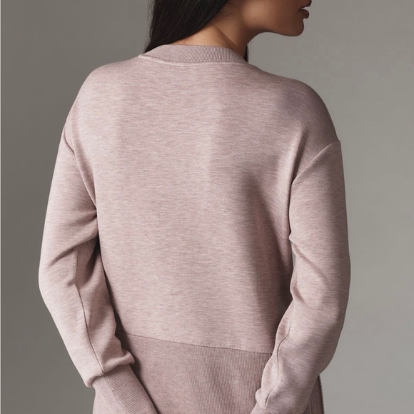 NWT Varley Anthropologie Lowry Longline Double soft Sweatshirt light mauve s - Picture 3 of 6